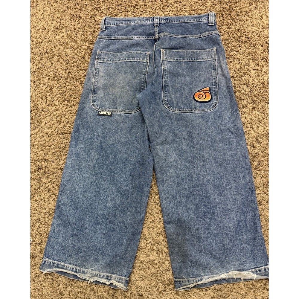 JNCO Originals Twin Cannon Classics Blue Jeans 26" Pockets Logo Size 36x30